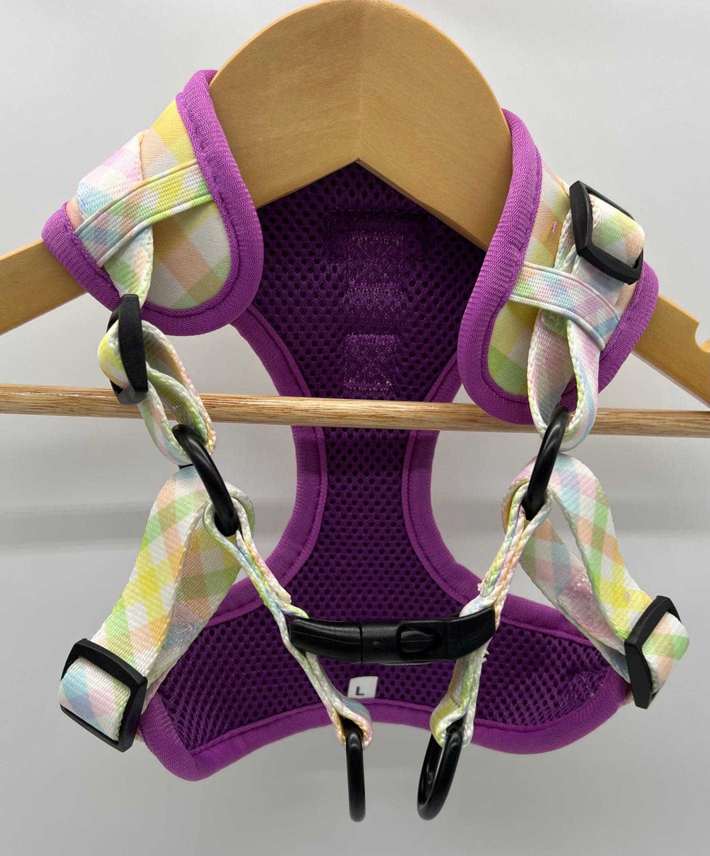 Rainbow Gingham Step in Harness