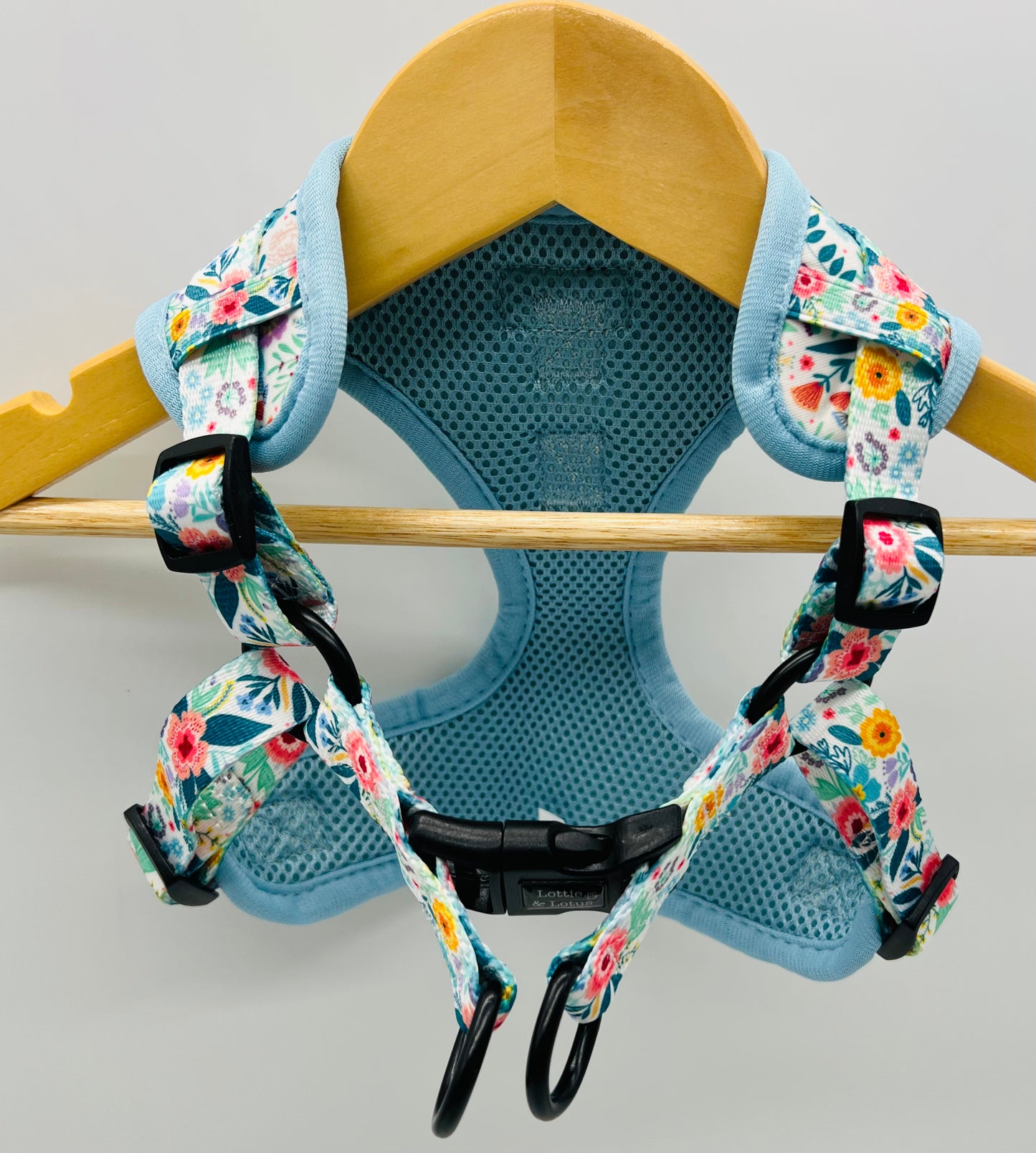 Blue Floral Step in Harness