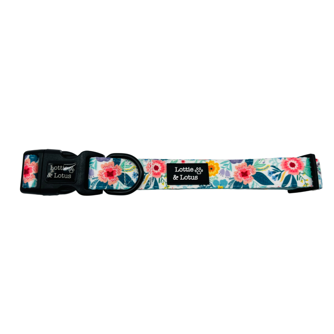 Blue Floral Dog Collar