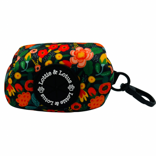 Black Floral Poop Bag Purse