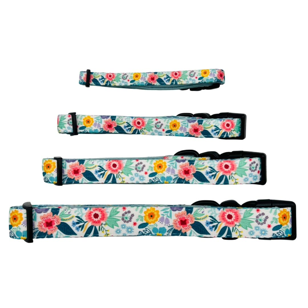 Blue Floral Dog Collar