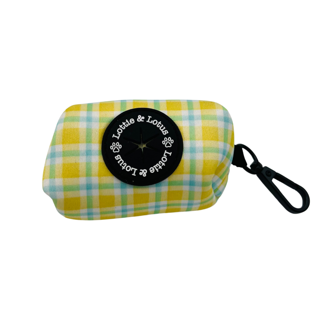 Yellow Gingham Poop Bag Purse