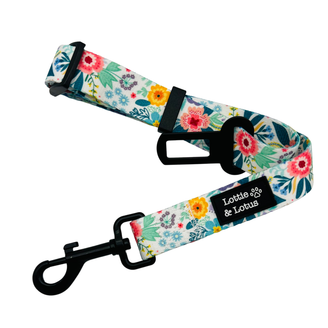 Blue Floral Seatbelt Attachment