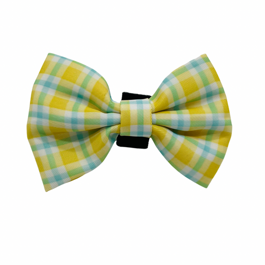 Yellow Gingham Bow Tie