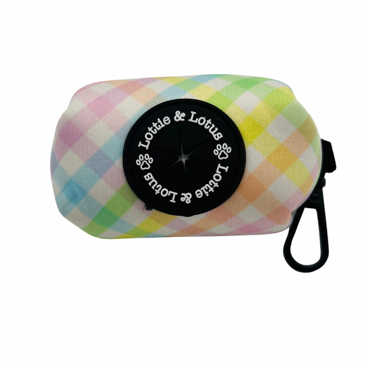 Rainbow Gingham Poop Bag Purse