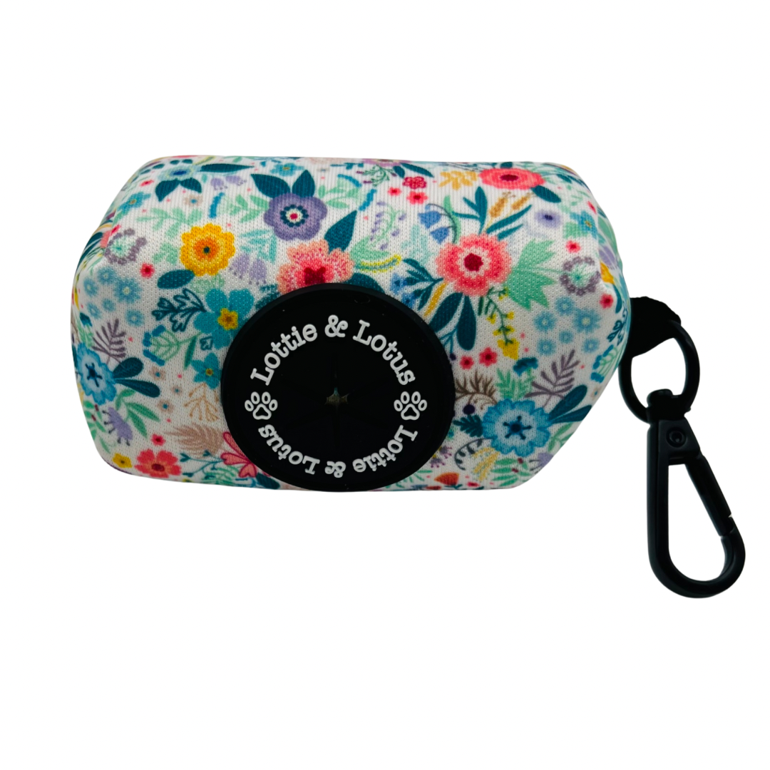 Blue Floral Poop Bag Purse