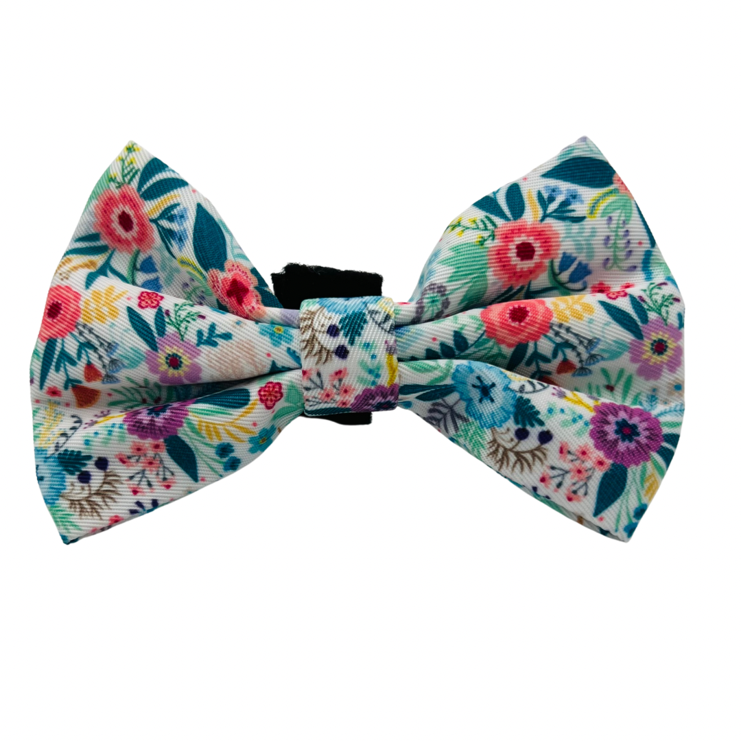 Blue Floral Bow Tie