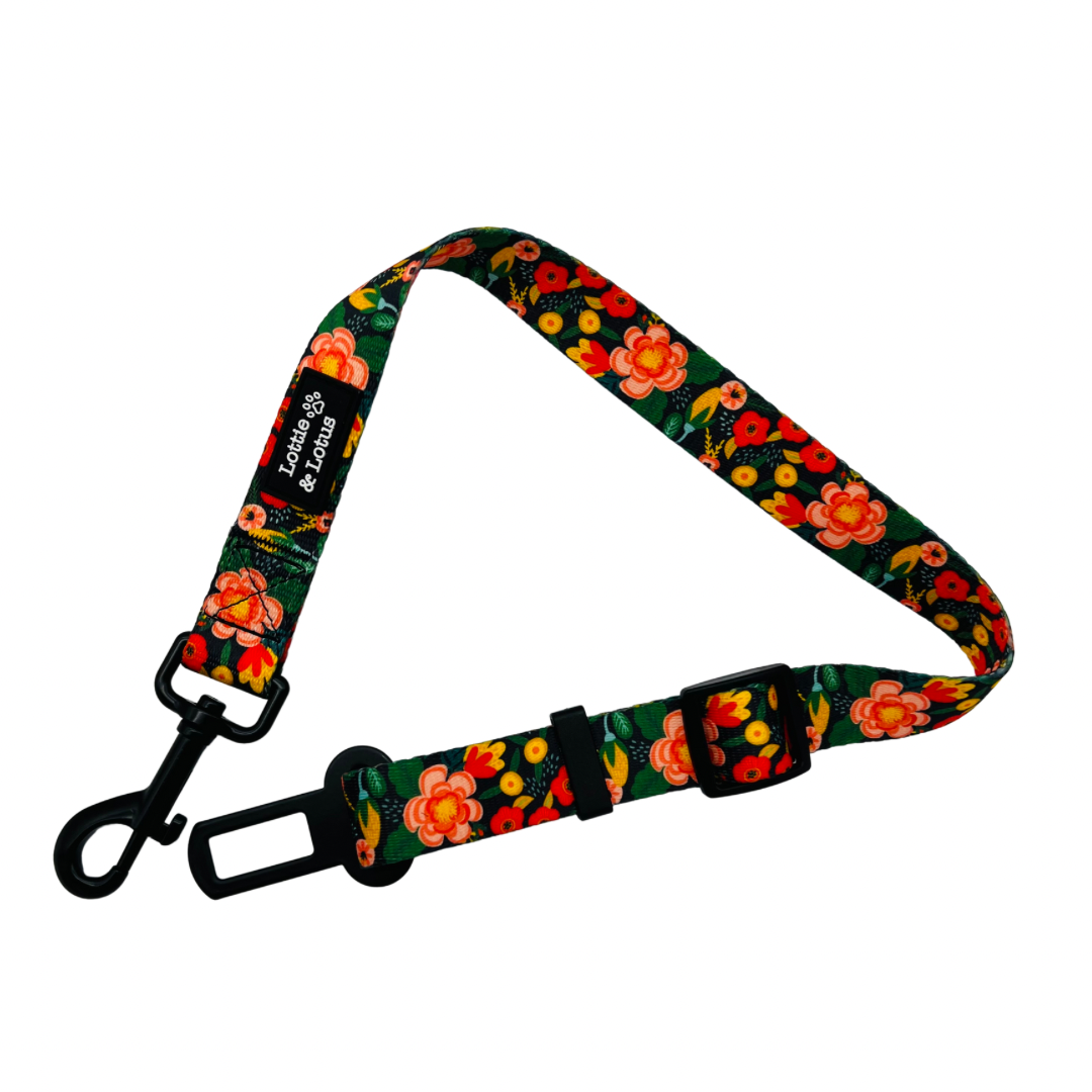 Black Floral Seatbelt Attachment