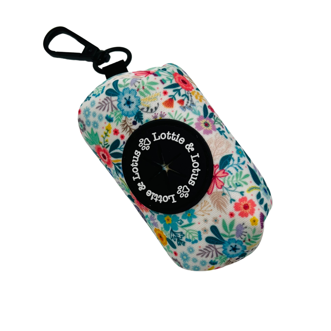 Blue Floral Poop Bag Purse