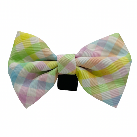 Rainbow Gingham Bow Tie